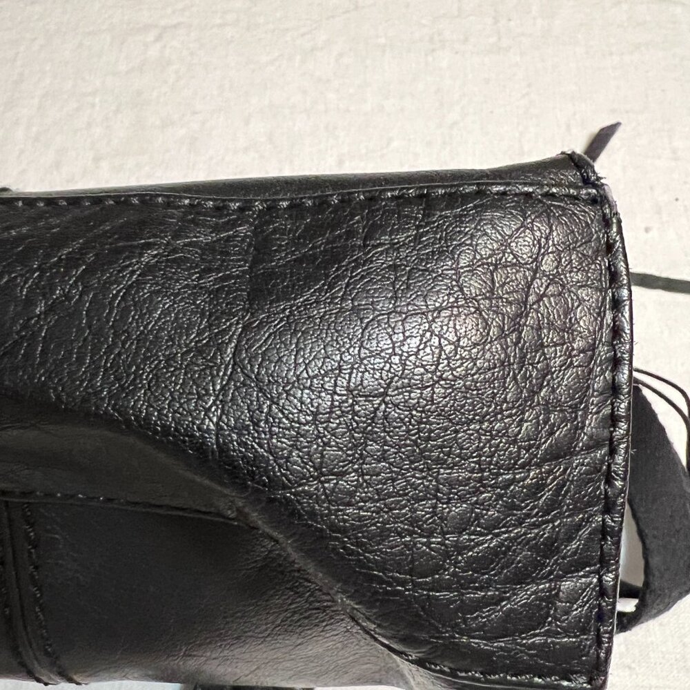 The Sak Leather Crossbody Bag Black Studded Boho Zip Top Adjustable Strap - Picture 11 of 14